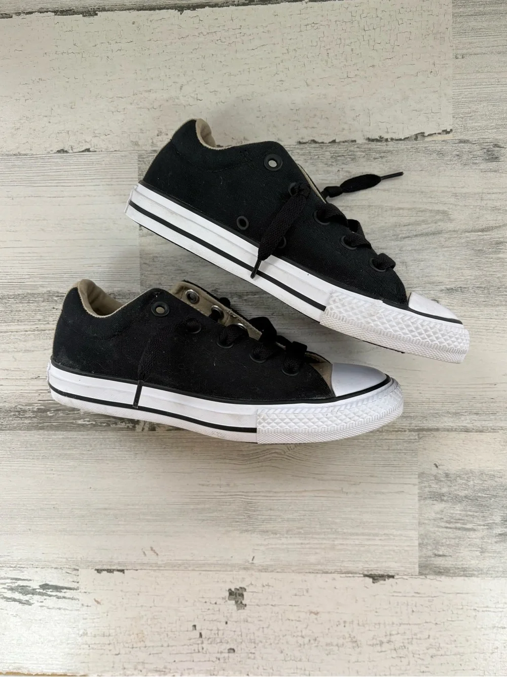 Converse CTAS Youth/Little Kids Size 2 Unisex Slip On Sneakers In Khaki Black